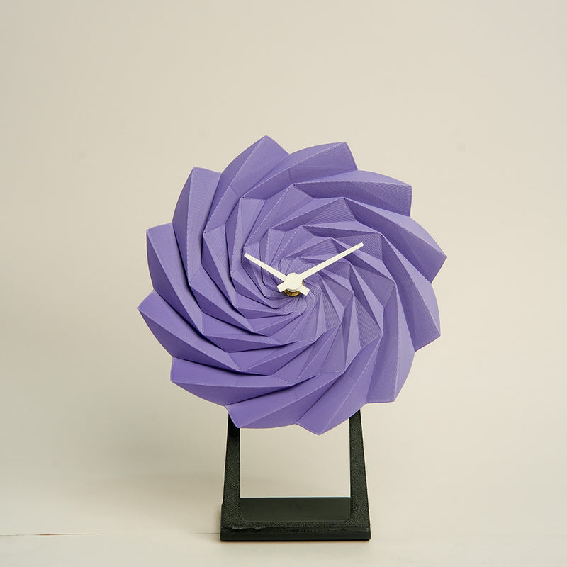 Purple geometric desk clock for stylish workspace or home decor