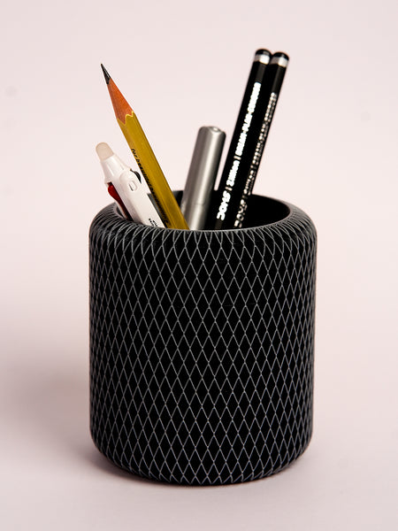 Eco-friendly PLA desk organizer in modern cylindrical style