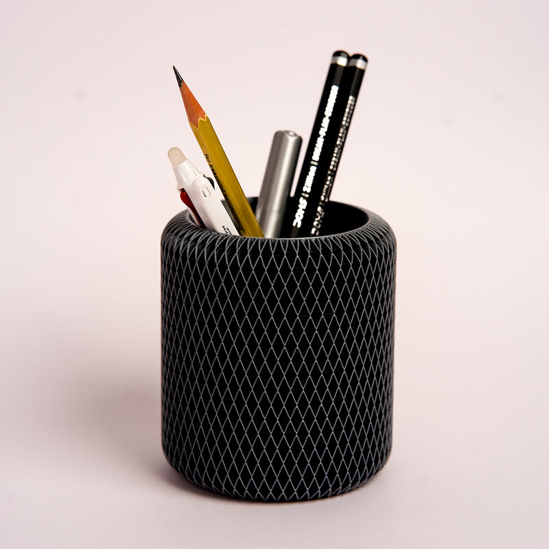 Eco-friendly PLA desk organizer in modern cylindrical style