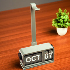 Minimalist headphone holder add-on for FlipDate Retro Perpetual Desk Calendar