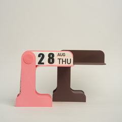 Retro-inspired perpetual desk calendar for office and home decor