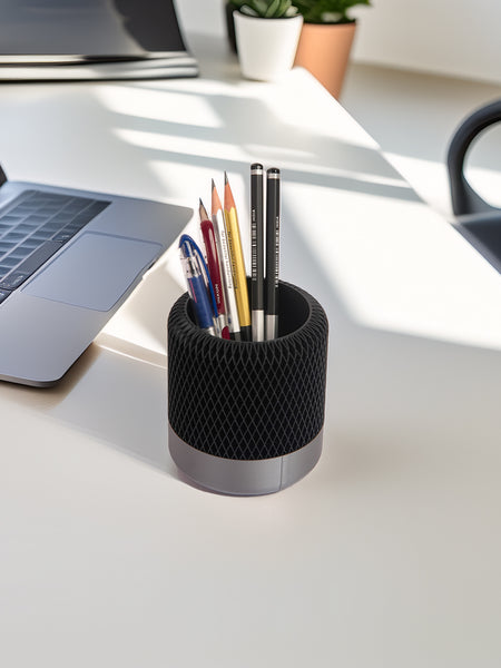 Eco-friendly PLA dual mesh organizer – stylish desk accessory