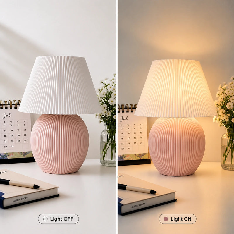 Milo Lamp – Modern Ribbed Table Lamp
