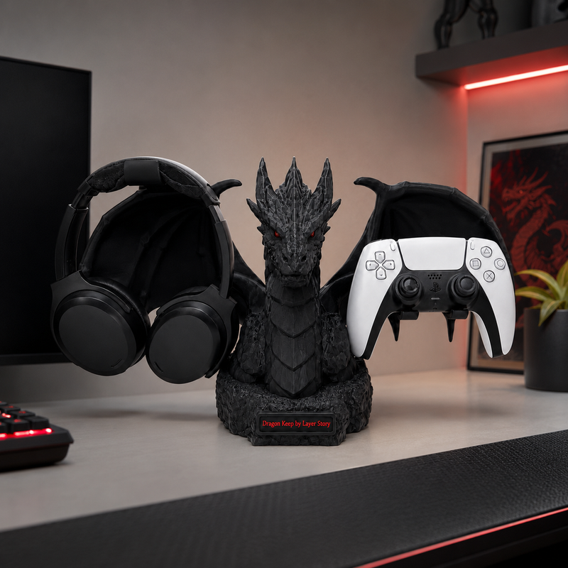 Dragon's Keep – Gaming Headset & Controller Stand